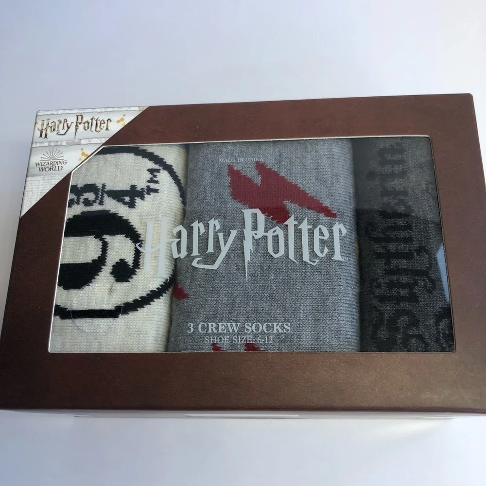 Harry Potter Wizarding World 3 Crew Socks Box Set